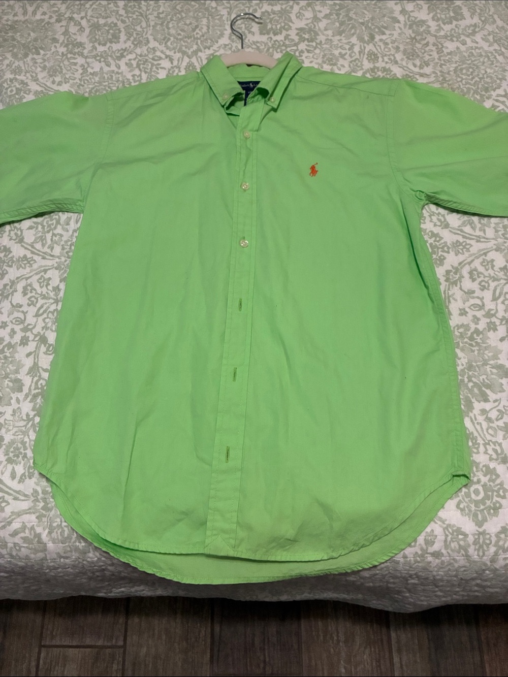 Ralph Lauren Bright Lime Green Button-Down Shirt kids